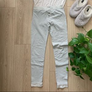 Gray and white striped pj pants